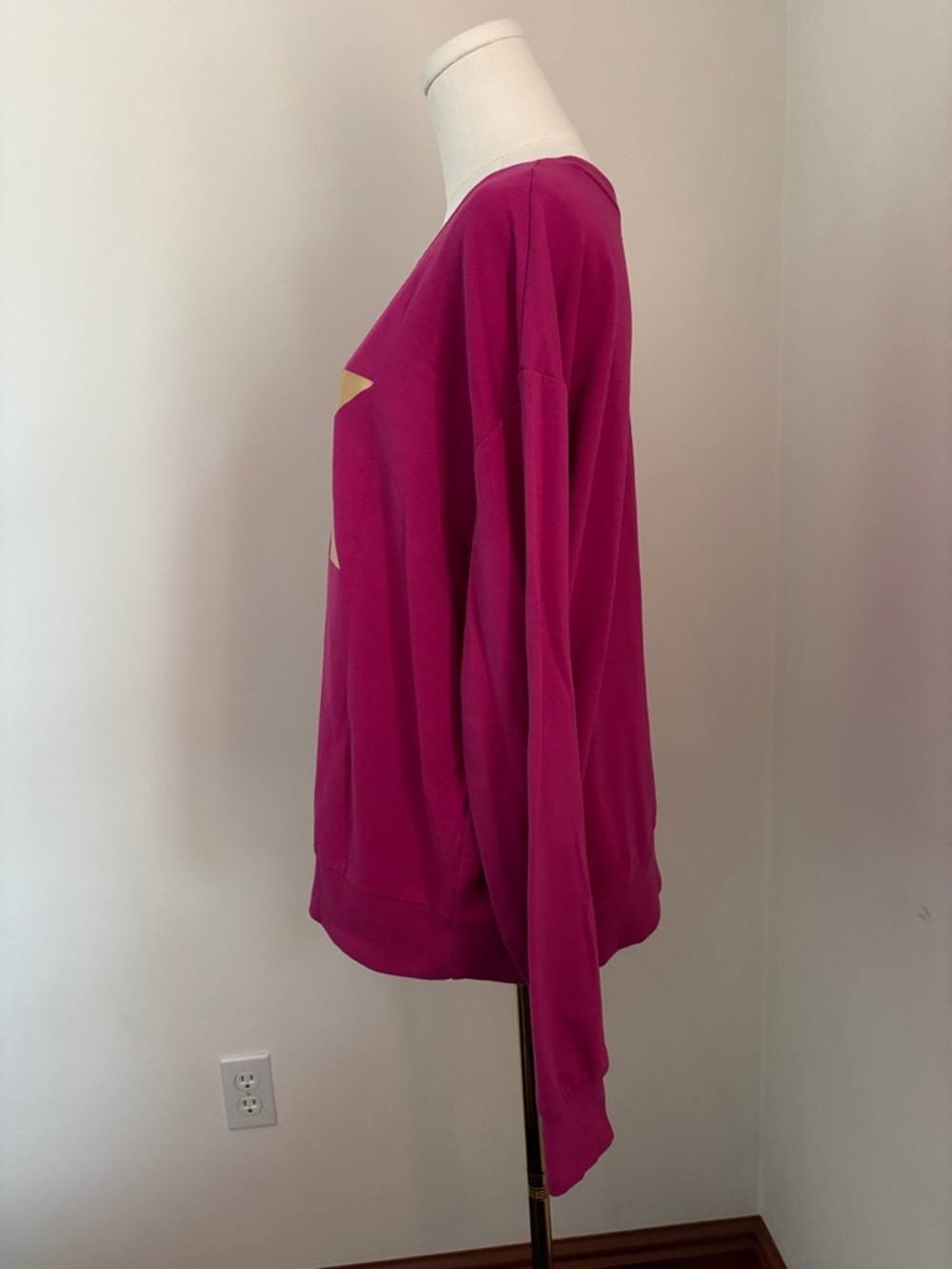 Michael Kors Hot Pink Sweatshirt with Gold MK Logo - Picture 3 of 6